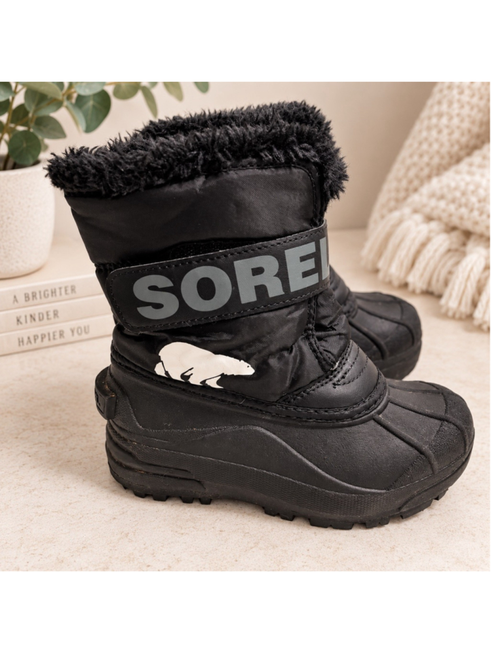 Sorel Outdoor Snow Commander Boots Sz 11 Kids Unisex Black Winter